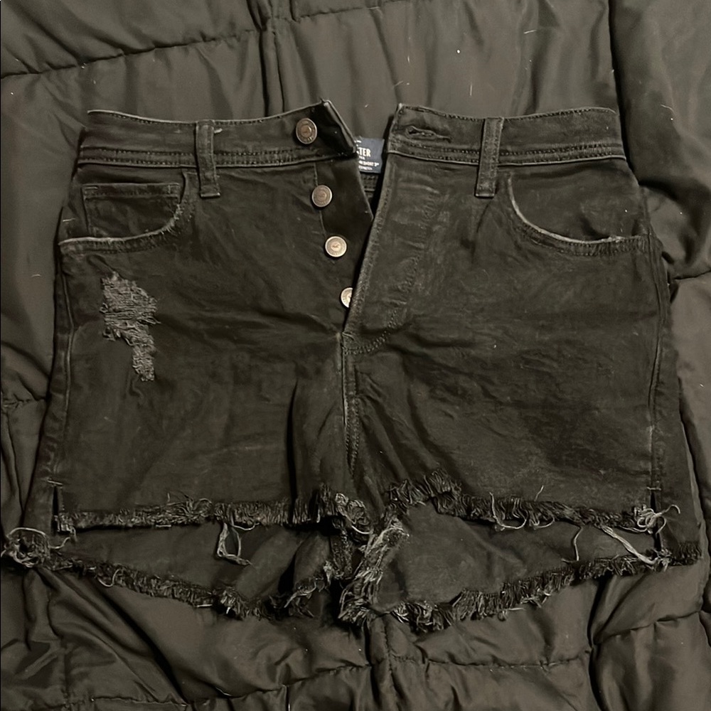Edgy Black Distressed Shorts